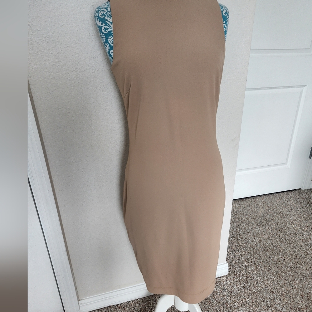 MESTIZA NY Elegant Tan Sleeveless Dress